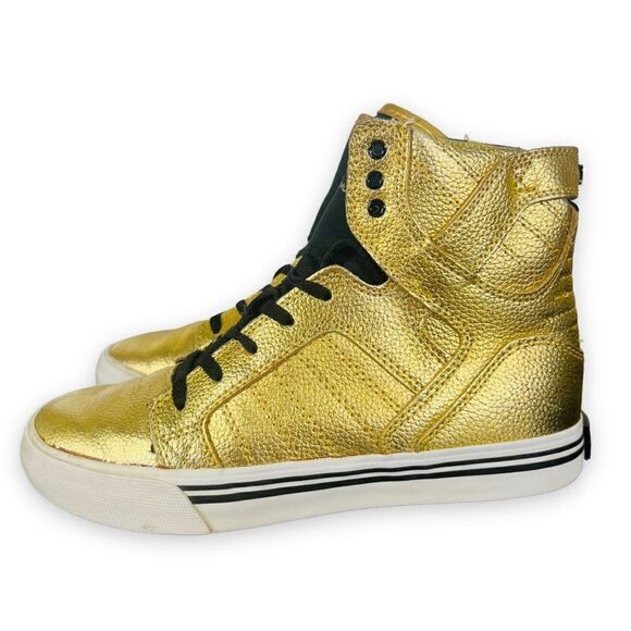 Supra Muska 001 Skytop Metallic Gold / Black S13021K Youth 5 - Picture 2 of 11